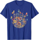 Vintage Pressed Flowers Butterflies Floral Boho Wildflowers T-Shirt - T-Shirt | Royal