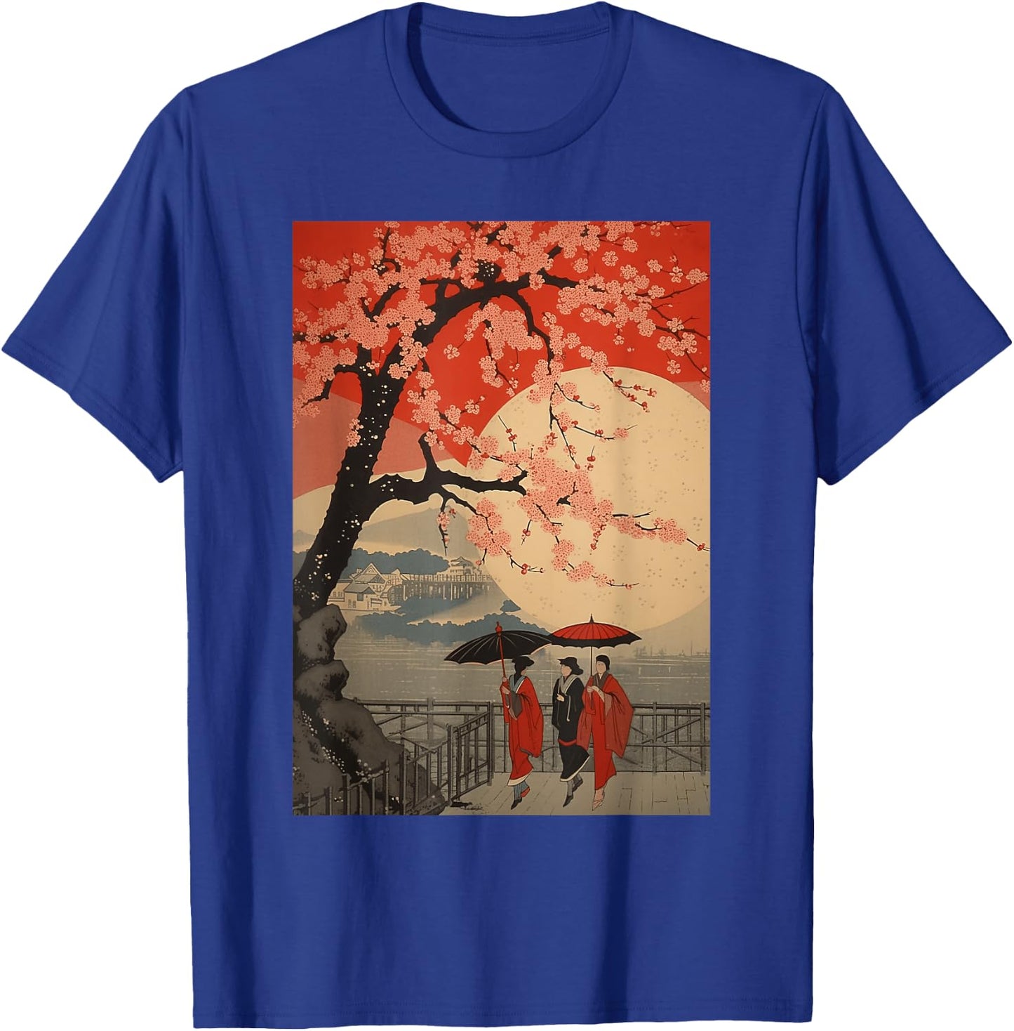 Cherry Blossom Sakura Japanese Graphical Art Sakura T-Shirt - T-Shirt | Royal