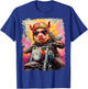 Motorbike Gear Pig on Motorcycle T-Shirt - T-Shirt | Royal