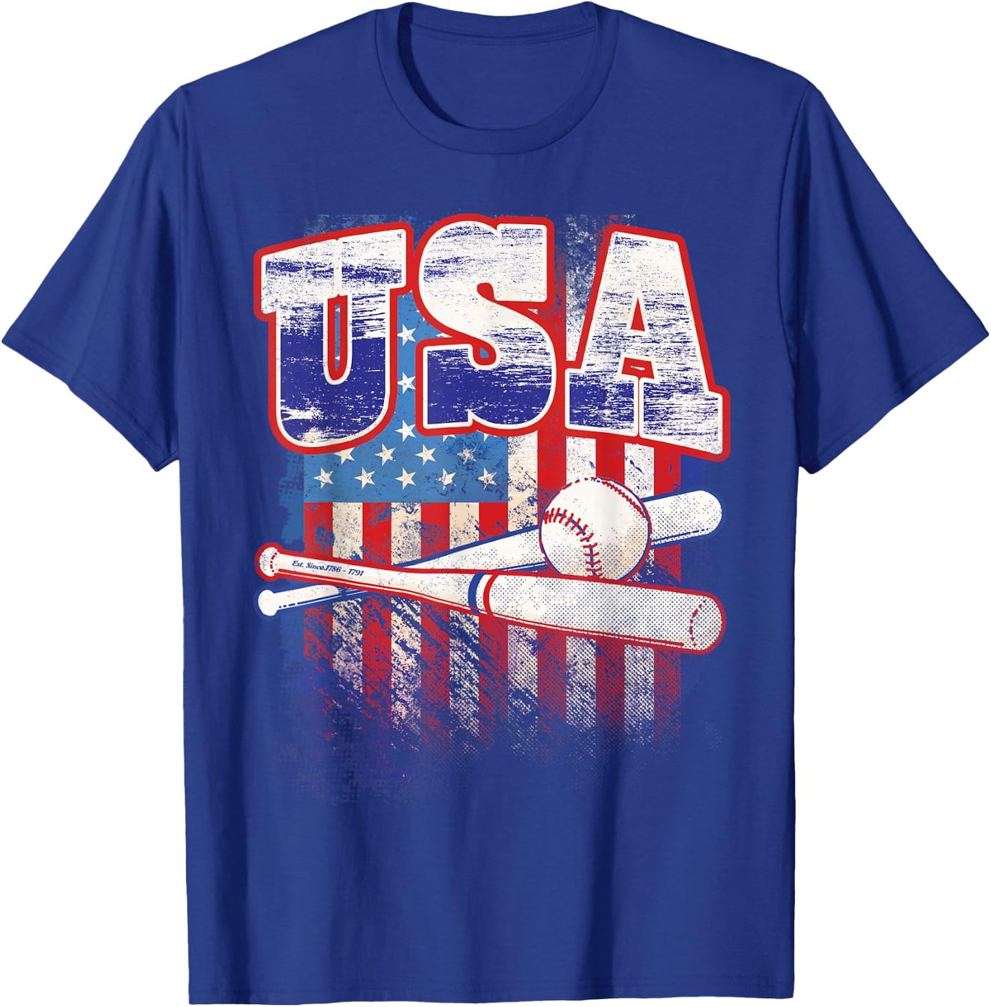 Baseball Shirt American Sport Fan USA Flag 2026 T-Shirt - T-Shirt | Royal