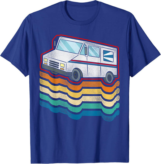 Postman Mailman Retro Vintage Post Truck T-Shirt - T-Shirt | Royal