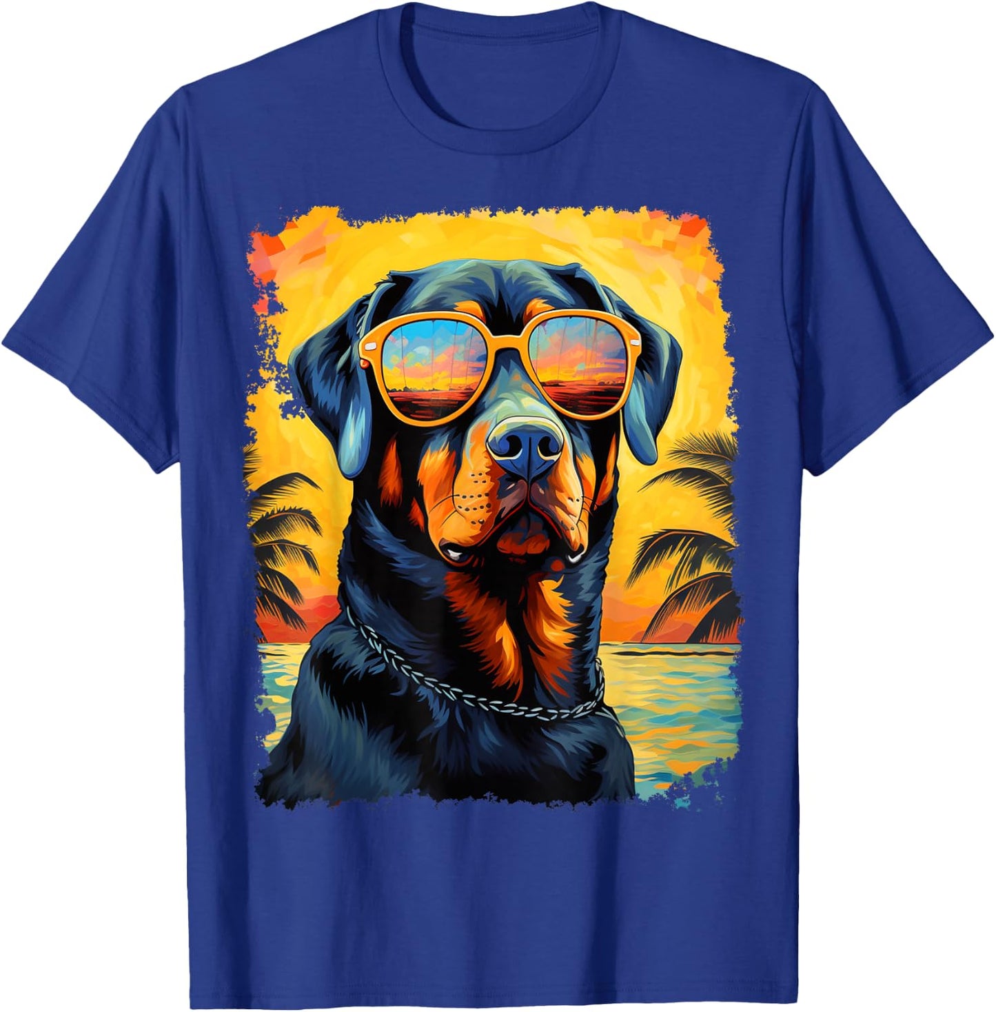 Dog Hawaiian Rottweiler Women Girls Kids T-Shirt - T-Shirt | Royal