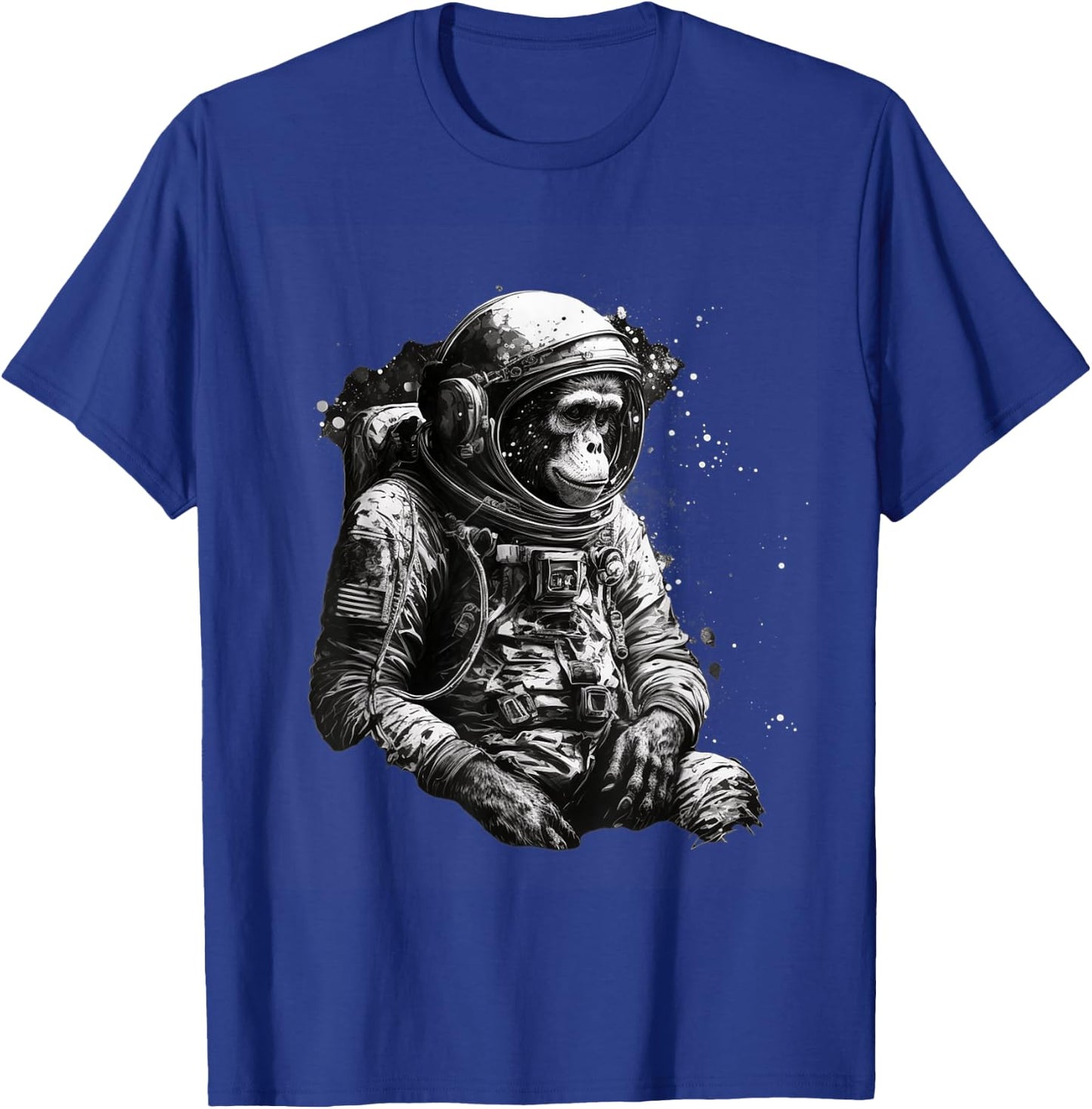 Chimpanzee Space Astronaut Travel Monkey Vintage Design T-Shirt - T-Shirt | Royal
