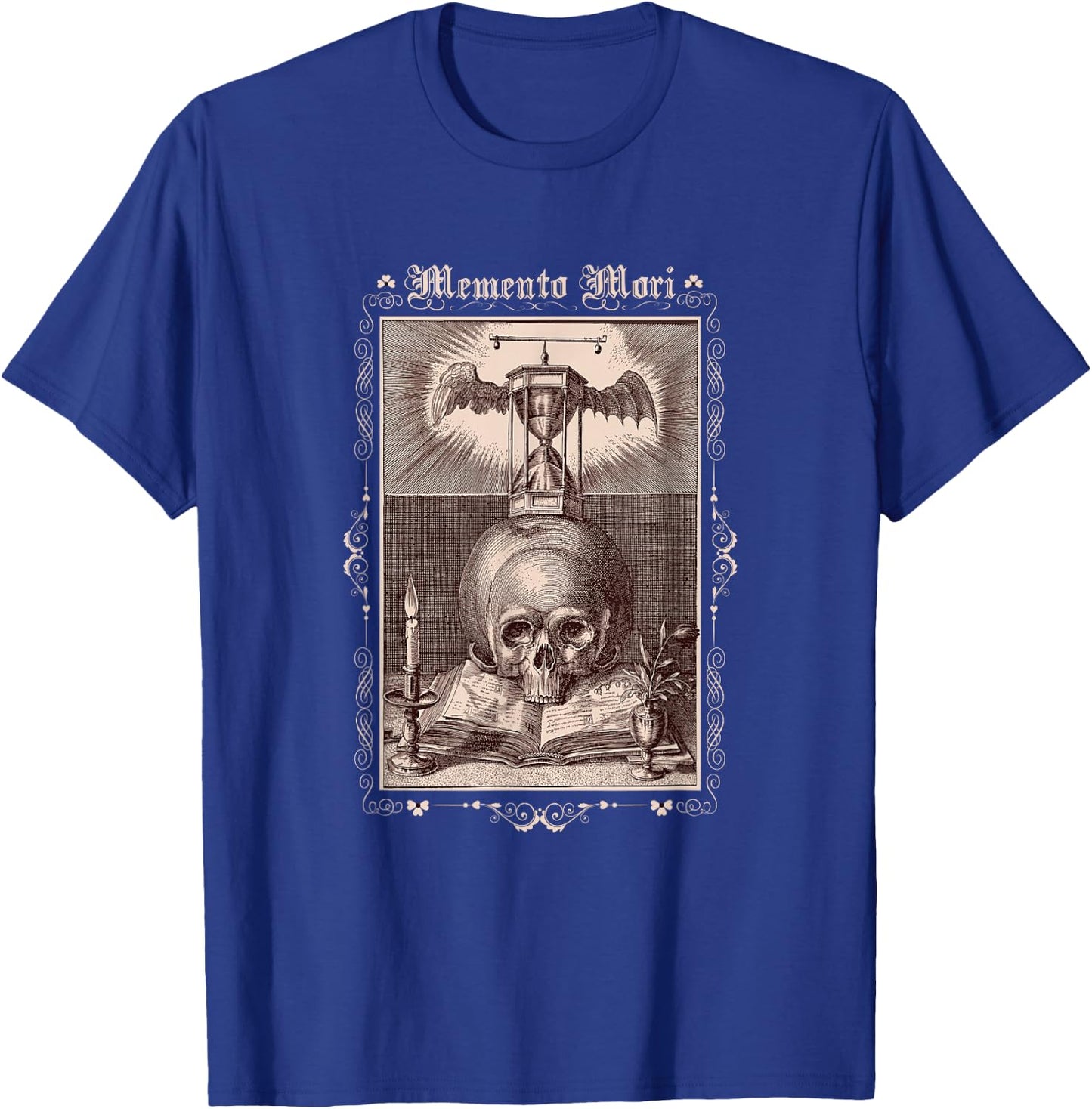 Memento Mori Gothic Skull Hourglass Witch Dark Academy T-Shirt - T-Shirt | Royal