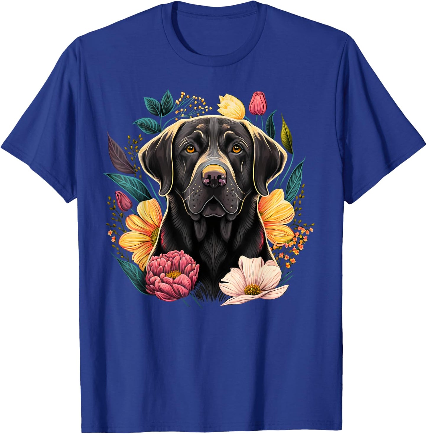 Cute black Labrador Dog on black Labrador Retriever Lover Men Women Kids T-Shirt - T-Shirt | Royal