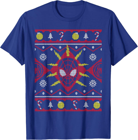 Marvel Spider-Man Miles Morales Ugly Christmas Sweater T-Shirt - T-Shirt | Royal