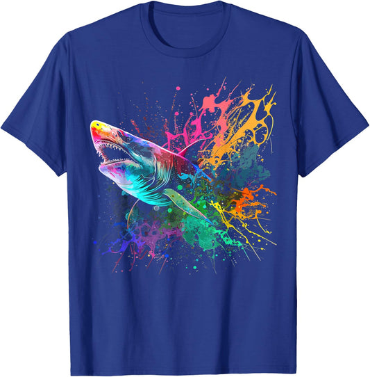 Shark Beach Lover Ocean Animal Graphic Novelty T-Shirt - T-Shirt | Royal