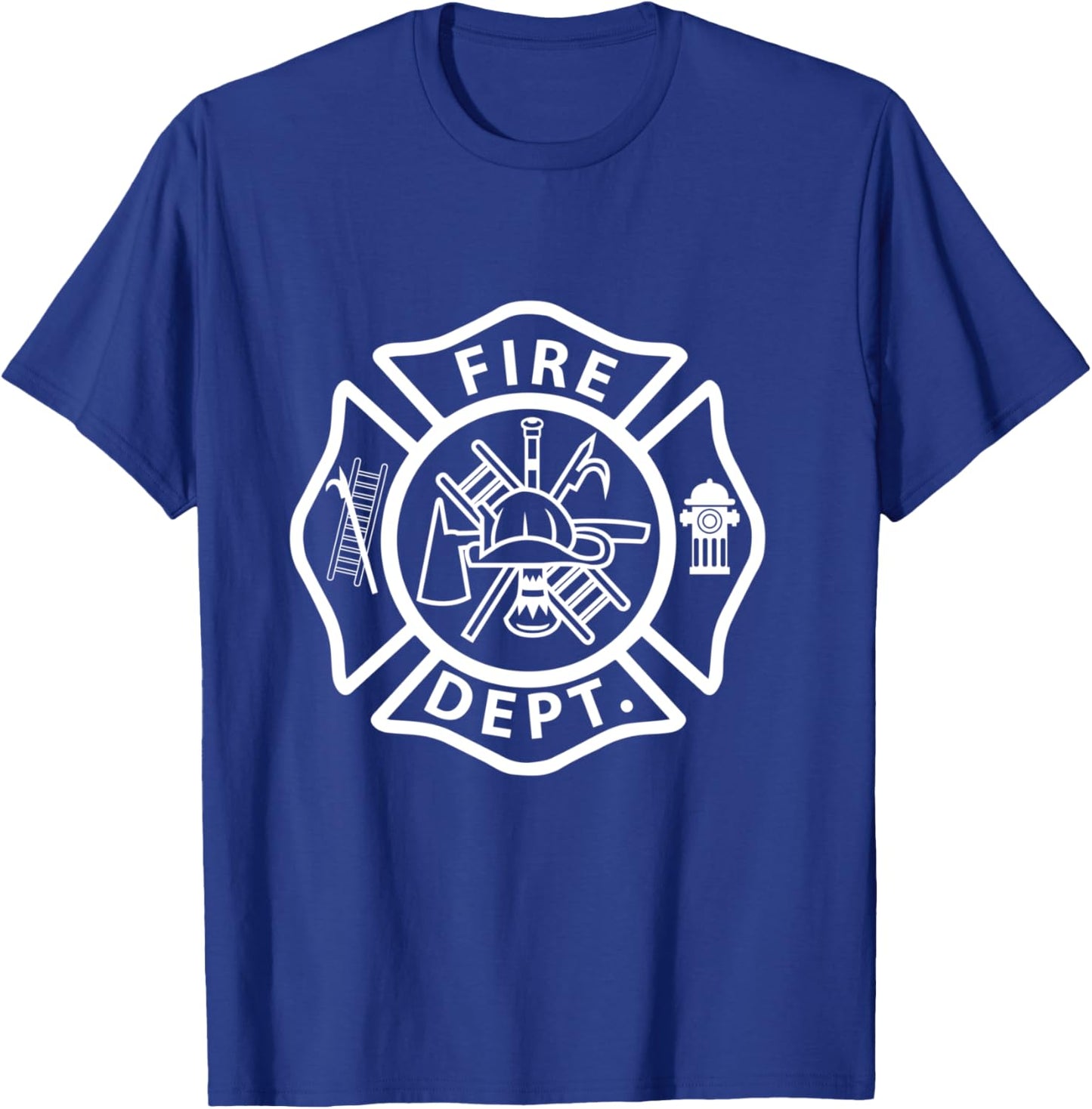 Fire Department Logo Uniform Fireman Symbol Firefighter Gear T-Shirt - T-Shirt | Royal