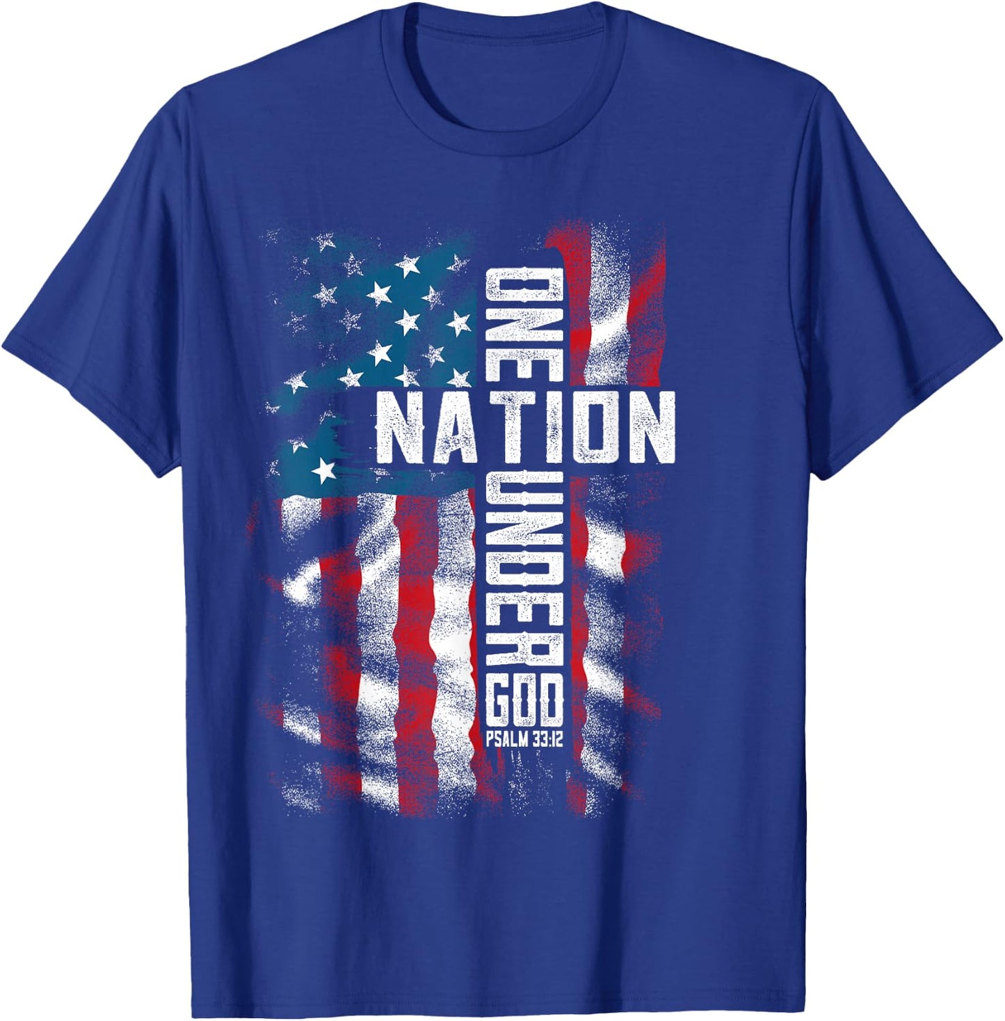Christian Men , Bible Verse Faith , Patriotic 4th of July T-Shirt - T-Shirt | Royal