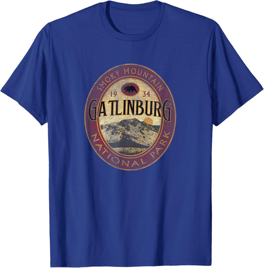 Great Smoky Mountains National Park Gatlinburg Vintage T-Shirt - T-Shirt | Royal