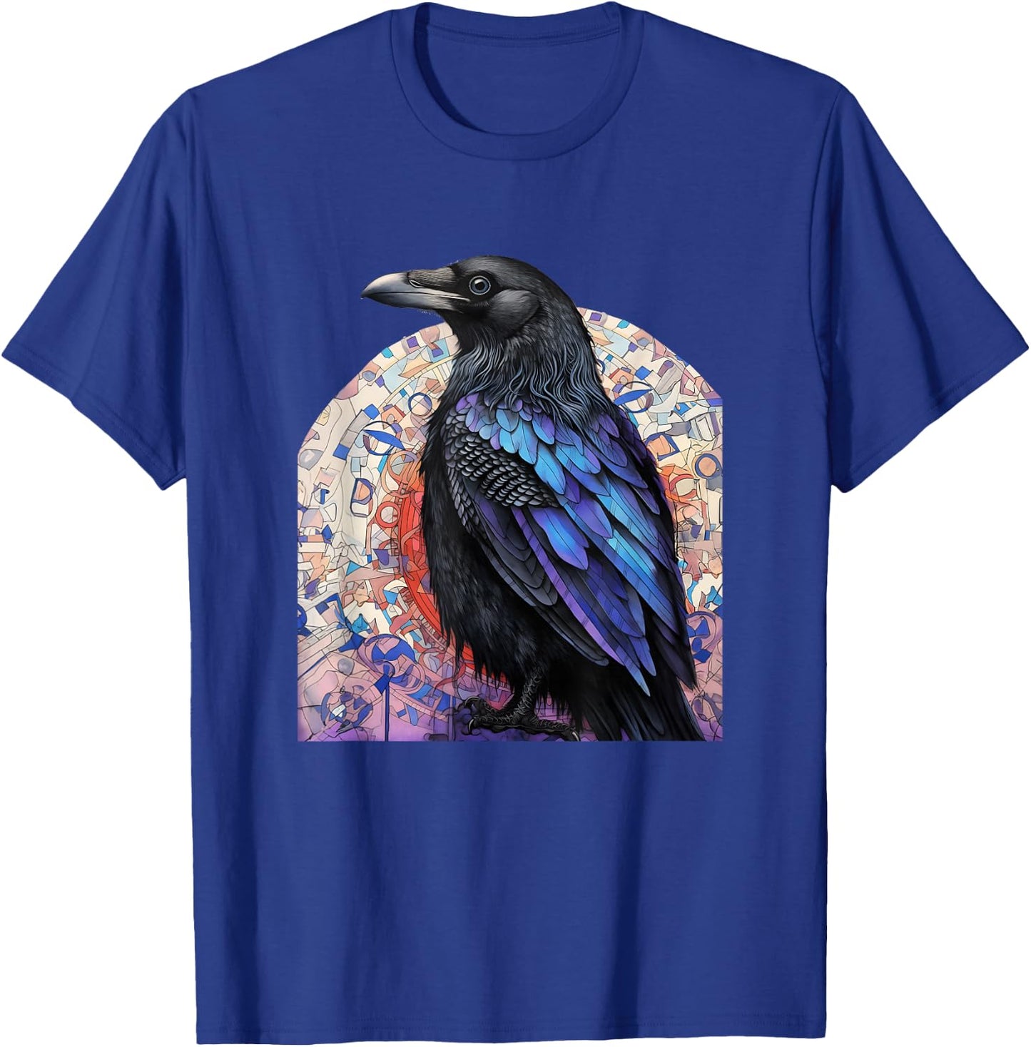 Crow and Raven Bird Lovers Mandala Style Design For Birders T-Shirt - T-Shirt | Royal