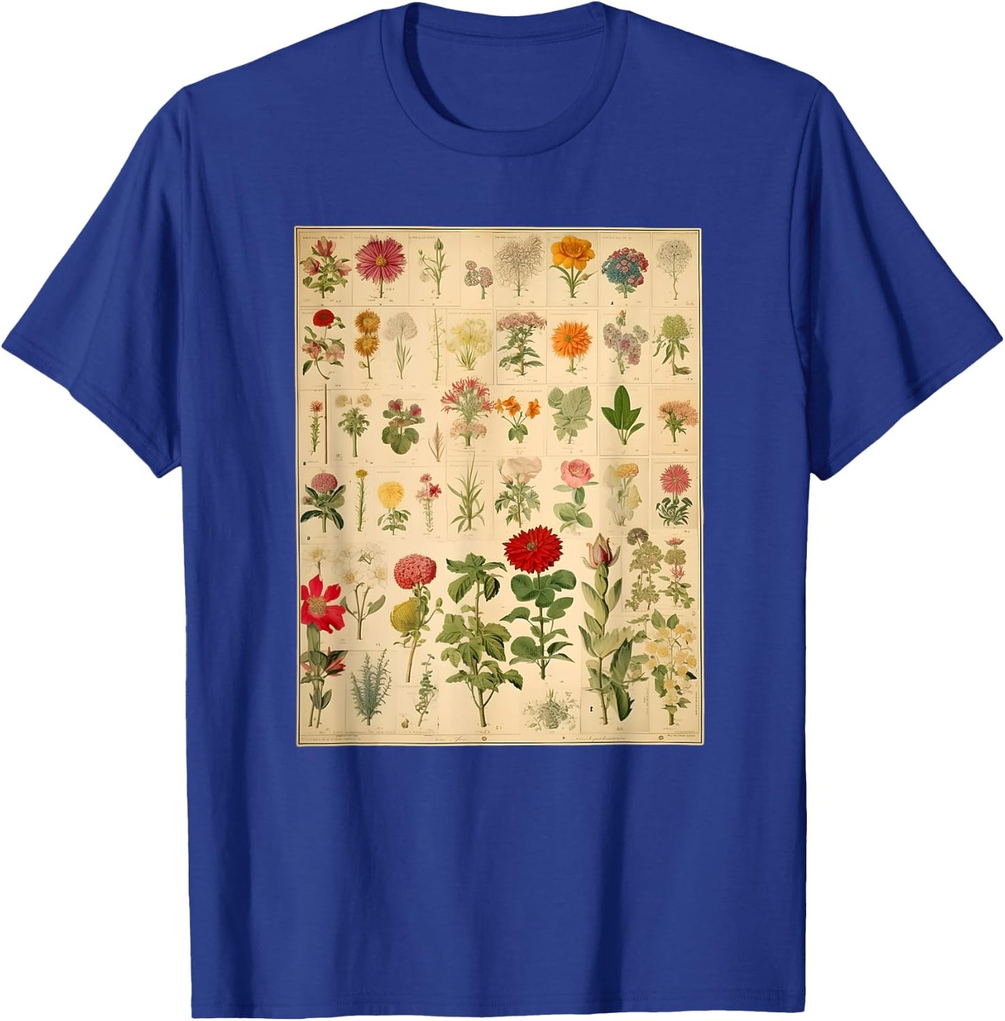 Vintage Floral Botanical Chart T-Shirt - T-Shirt | Royal