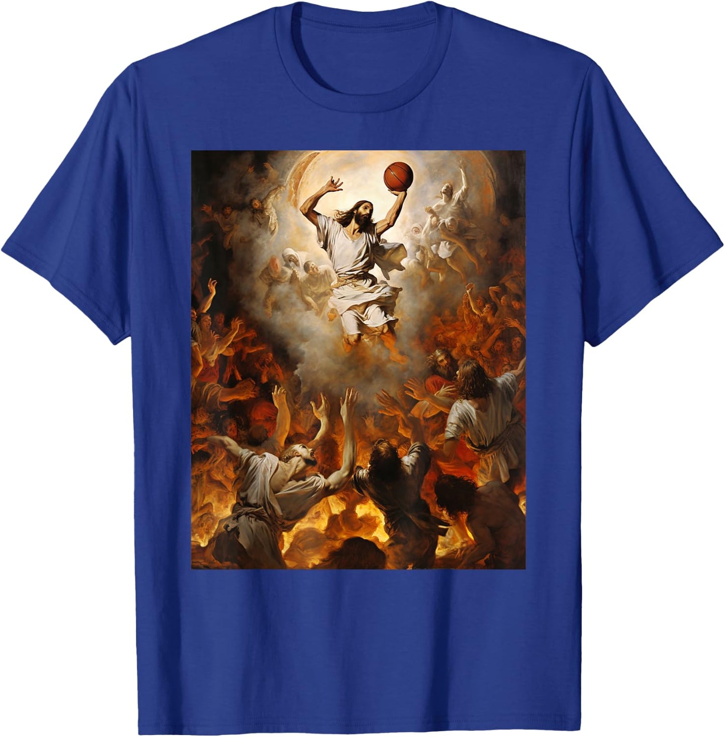 Jesus Playing Basketball T-Shirt - T-Shirt | Royal