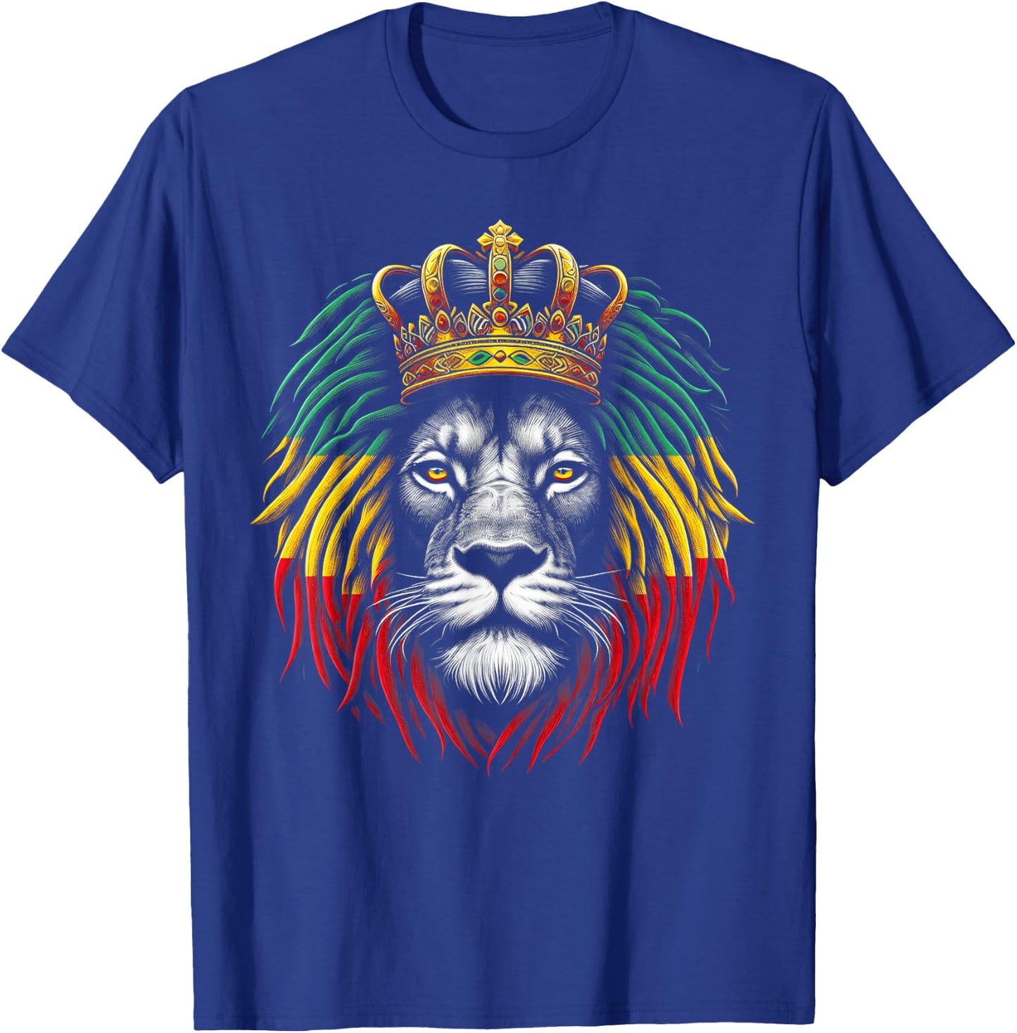 Ethiopian Flag Lion Rastafarian Reggae Rasta Lion of Judah T-Shirt - T-Shirt | Royal