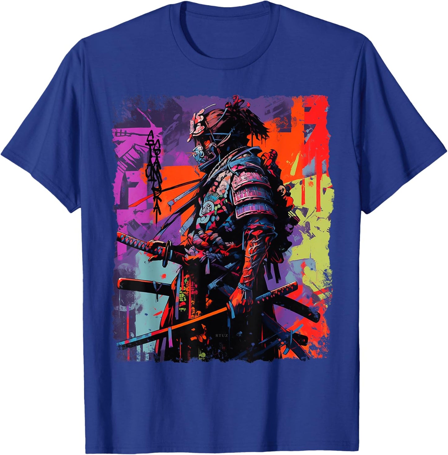 Hip Hop Y2K Vintage Hipster Edgy Urban Streetwear Samurai T-Shirt - T-Shirt | Royal