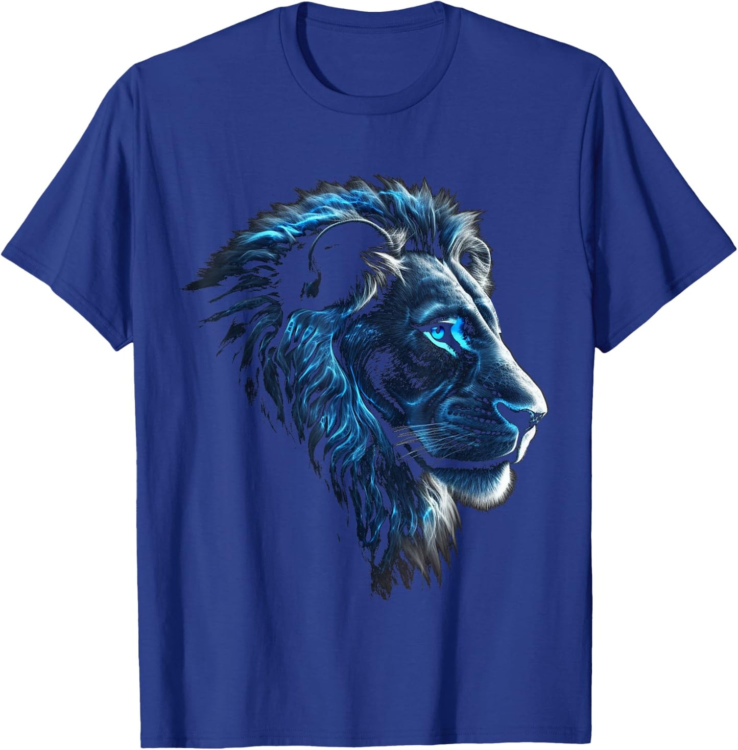 Lion Artwork - Blue Eyes Zoo Animal Lion T-Shirt - T-Shirt | Royal