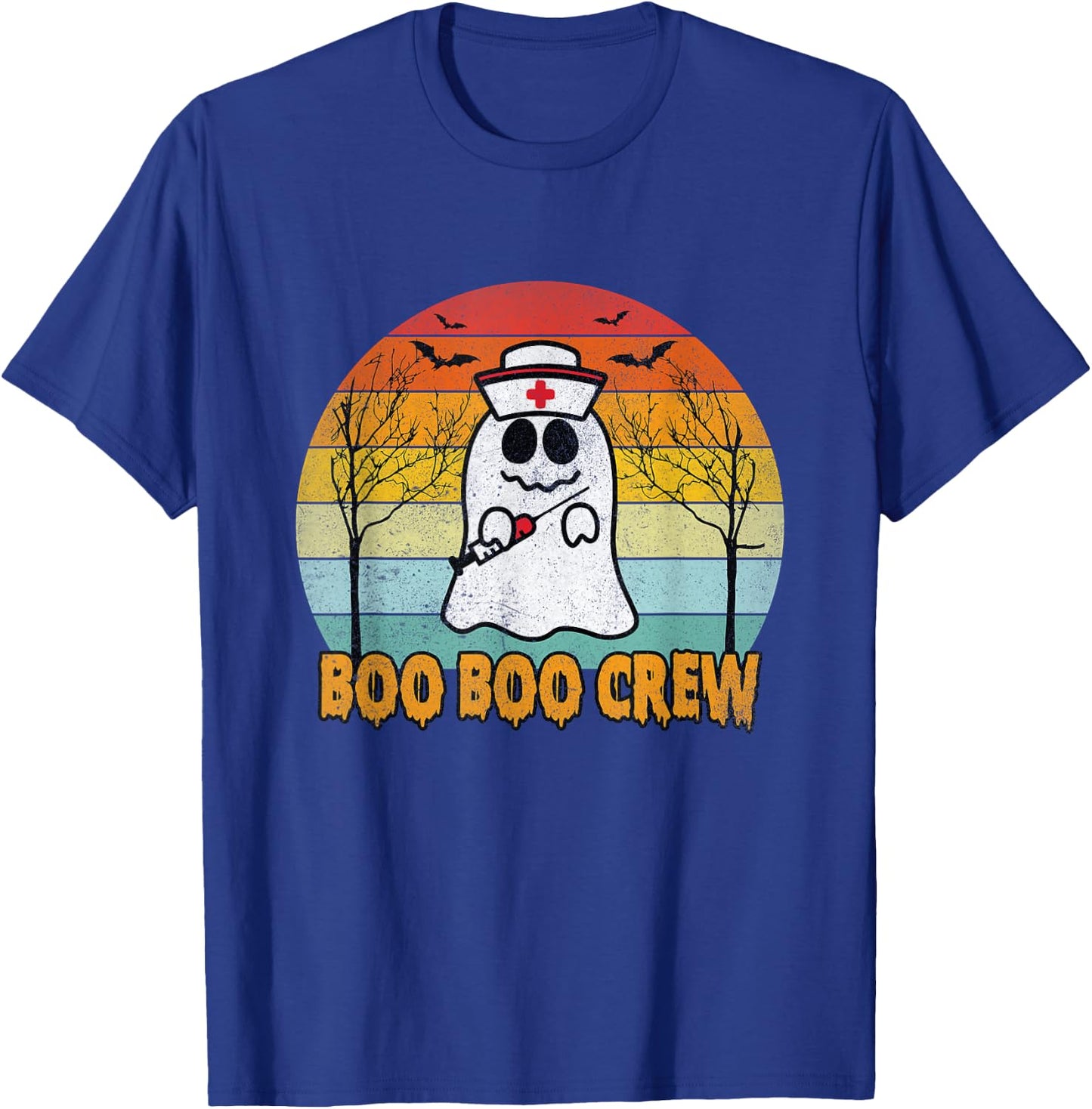 Boo Boo Crew Nurse Halloween Costume Retro Vintage T-Shirt - T-Shirt | Royal