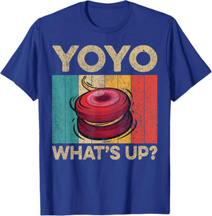 Yoyo What's Up | Funny Vintage Yoyo Lovers T-Shirt - T-Shirt | Royal