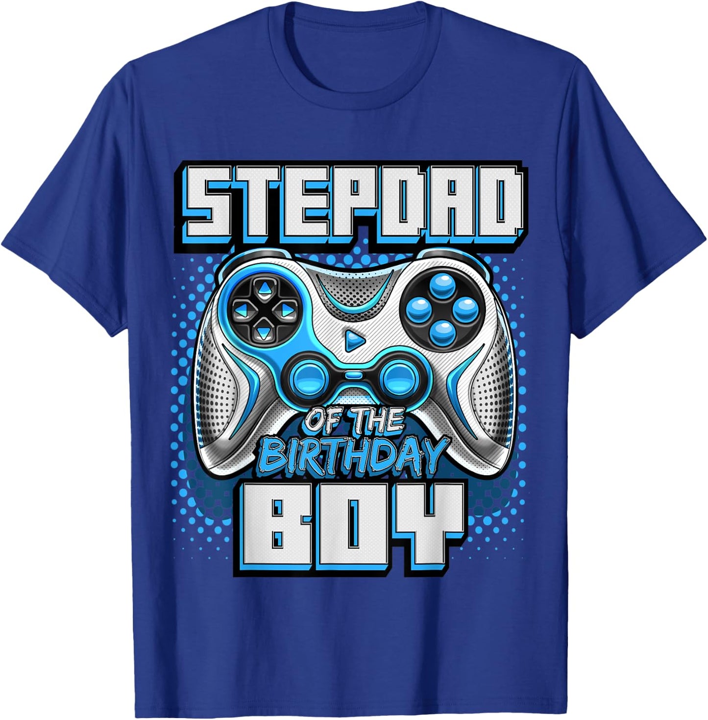 Stepdad of the Birthday Boy Matching Family Video Game Party T-Shirt - T-Shirt | Royal