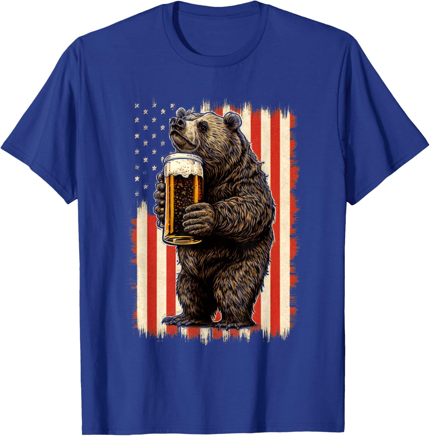 Bear Drinking Beer T-Shirt - T-Shirt | Royal