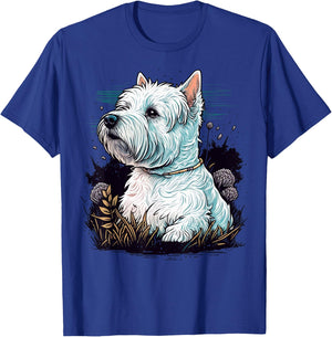 Cute West Highland White Terrier Dog on Westie Lover T-Shirt - T-Shirt | Royal