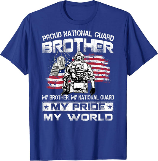 Proud US National Guard Brother My Brother My National Guard T-Shirt - T-Shirt | Royal