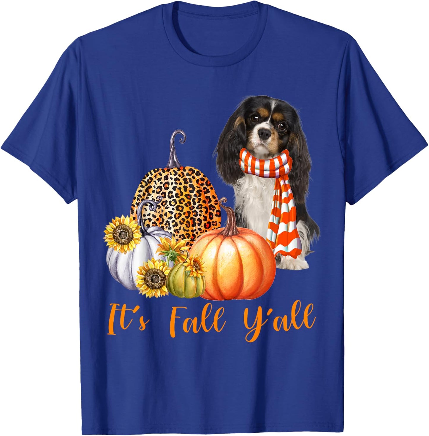 It's Fall Y'all Cavalier King Charles Spaniel Pumpkin Fall T-Shirt - T-Shirt | Royal