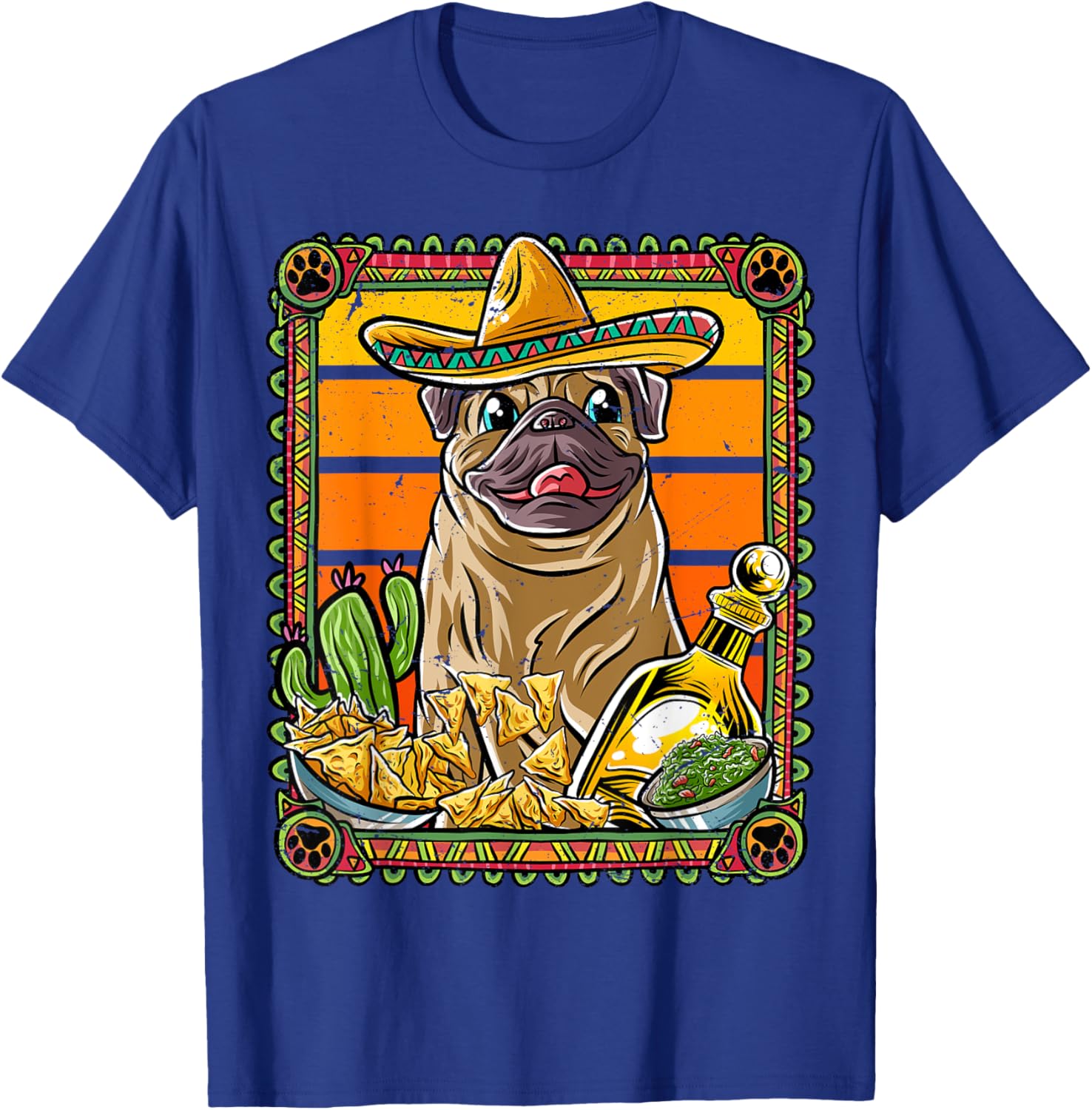 Pug Cinco De Mayo Mexican Sombrero Fiesta Dog Nacho T-Shirt - T-Shirt | Royal