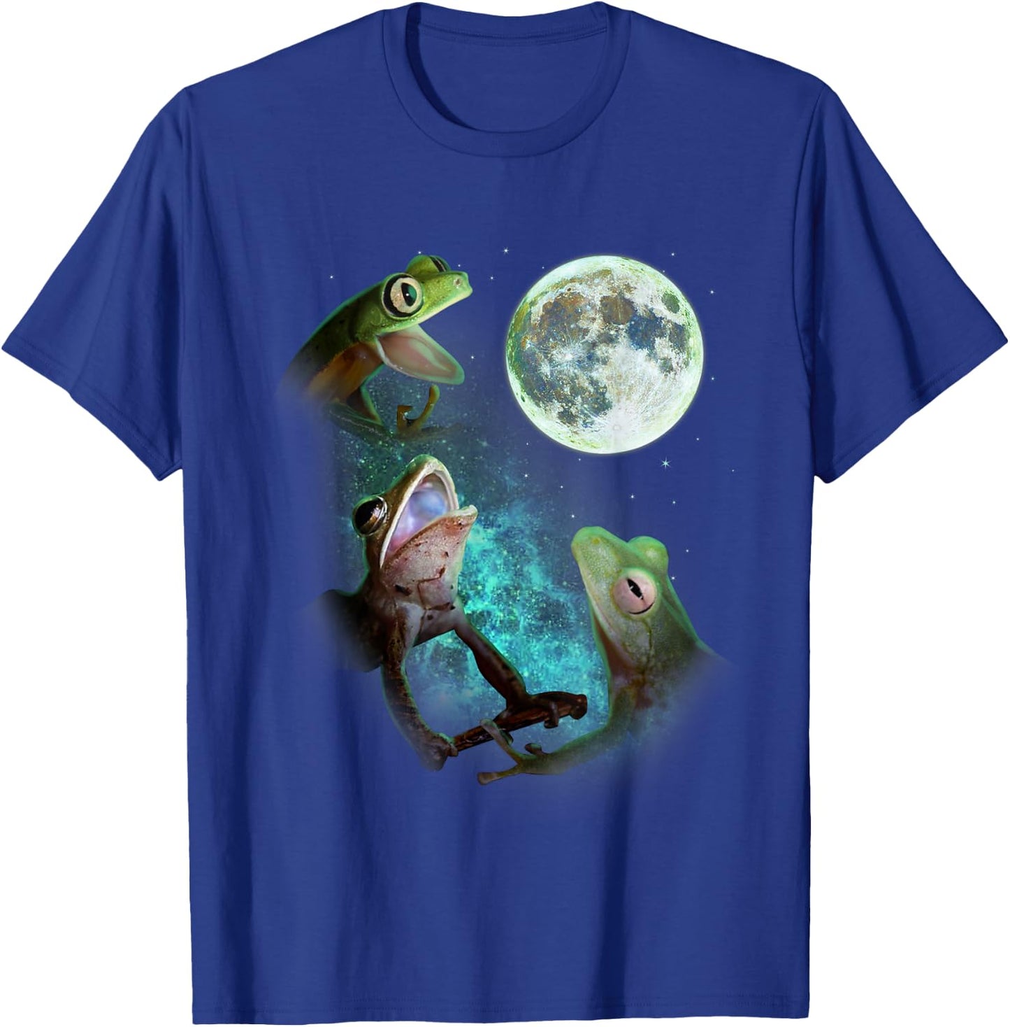 Three Tree Frogs Howl At Moon 3 Wolfs Wolves Funny Parody T-Shirt - T-Shirt | Royal