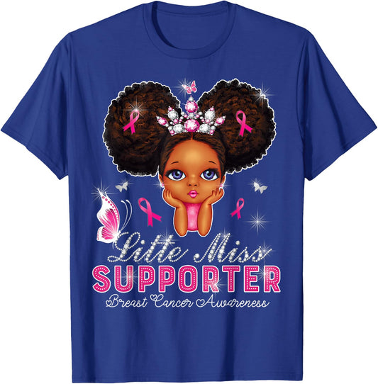 Little Miss Supporter breast cancer awareness for kids T-Shirt - T-Shirt | Royal