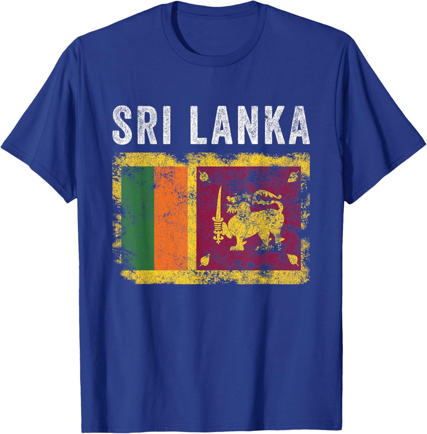 Sri Lanka Flag Distressed - Men Women Kids - Sri Lankan Flag T-Shirt - T-Shirt | Royal