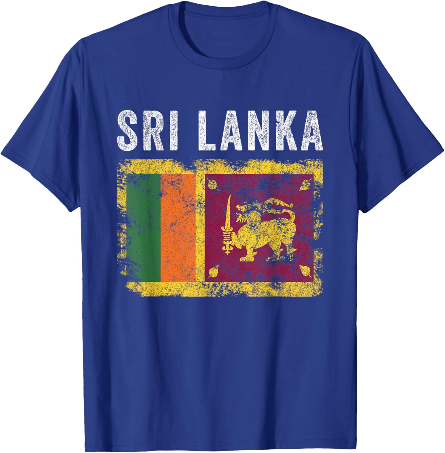 Sri Lanka Flag Distressed - Men Women Kids - Sri Lankan Flag T-Shirt - T-Shirt | Royal