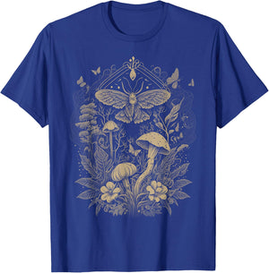 Cute Fairycore Floral Moth Aesthetic Girls Women Graphic T-Shirt - T-Shirt | Royal
