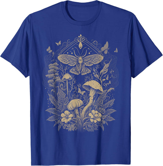 Cute Fairycore Floral Moth Aesthetic Girls Women Graphic T-Shirt - T-Shirt | Royal