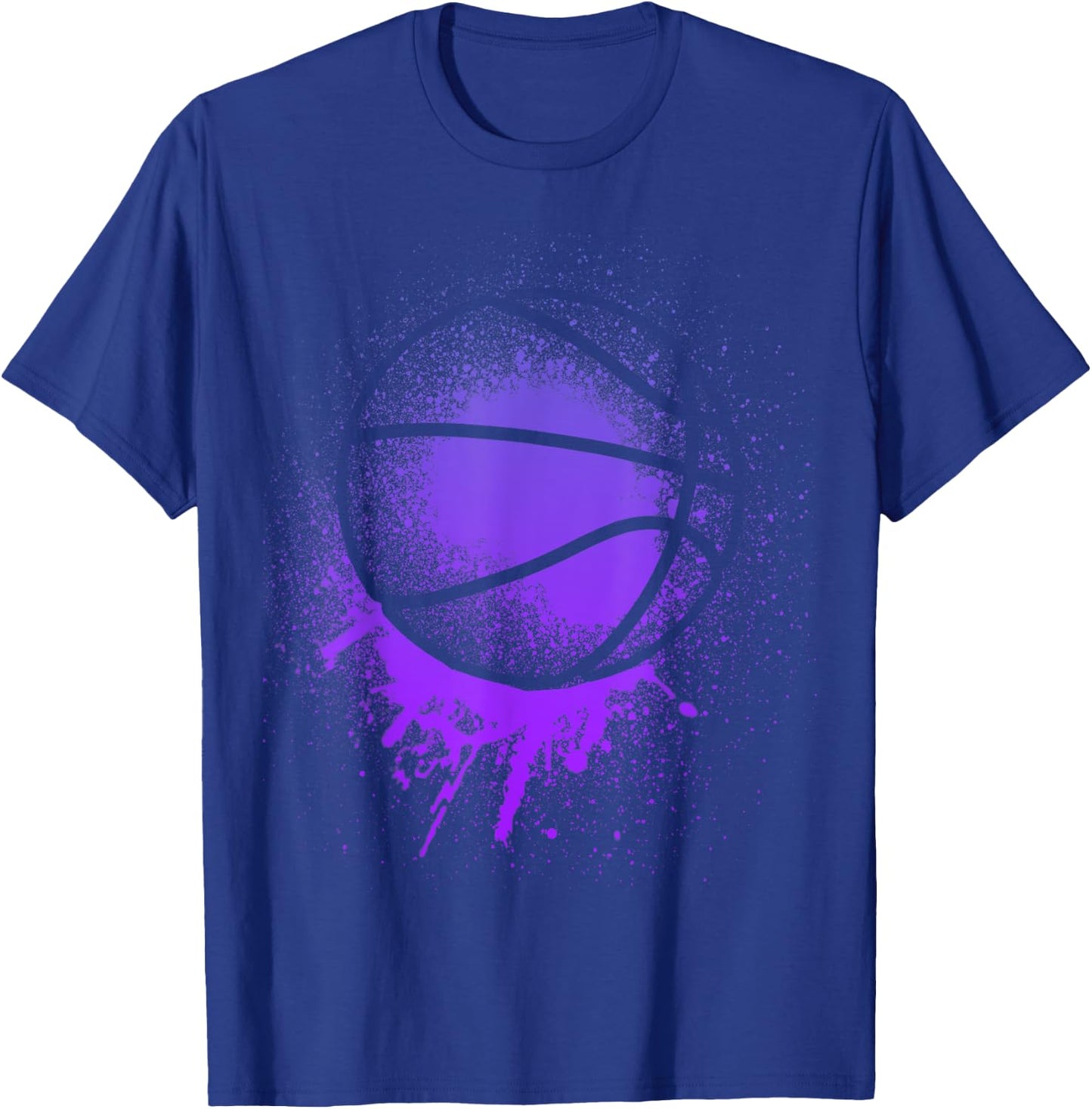Basketball Team men Silhouette Purple Bball Birthday Baller T-Shirt - T-Shirt | Royal