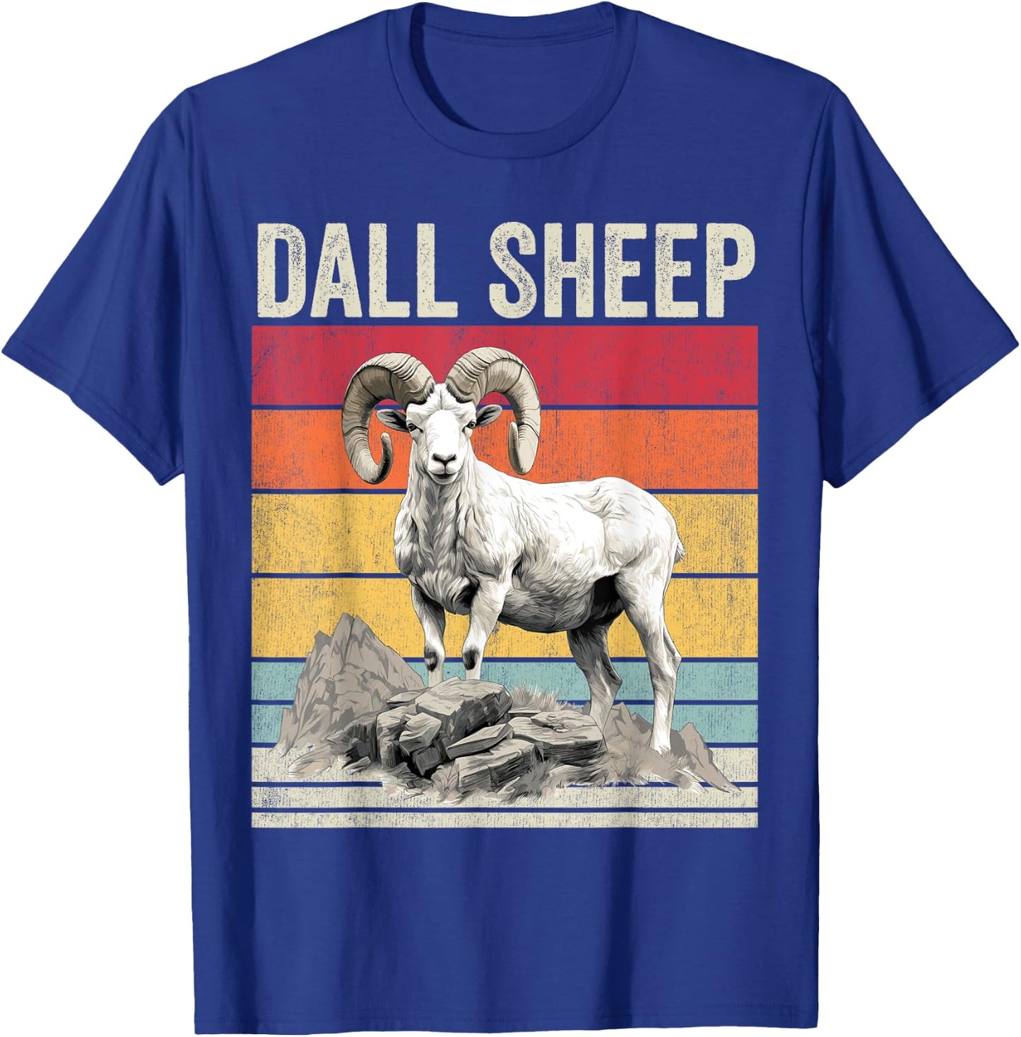 Dall Sheep with Scenic Landscape, Vintage Dall Sheep T-Shirt - T-Shirt | Royal