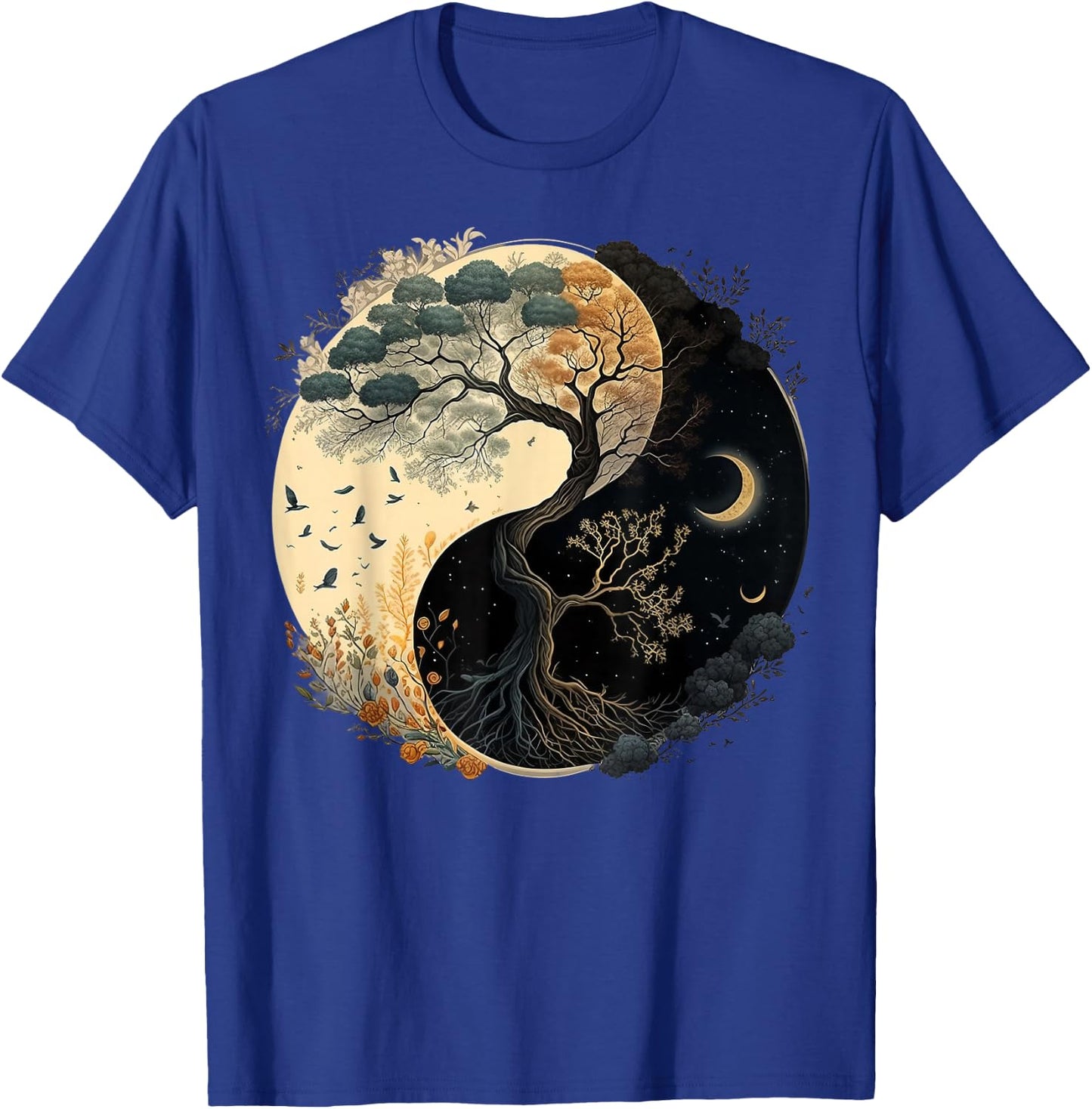 Yin Yang Tree of Life Moon Sun Duality T-Shirt - T-Shirt | Royal
