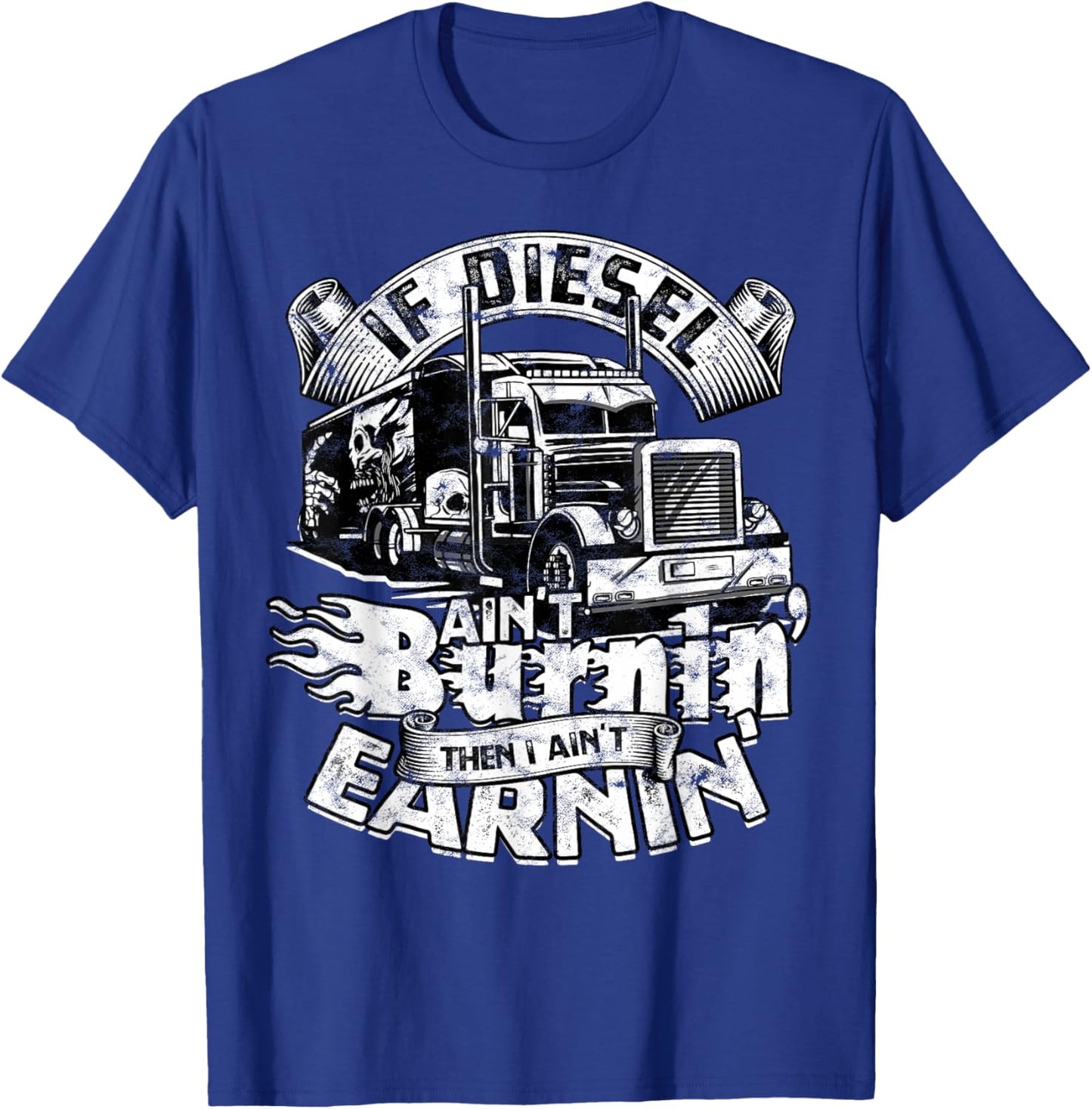 Trucker Men Women Big Rig Trucking Truckin' Road Lorry T-Shirt - T-Shirt | Royal