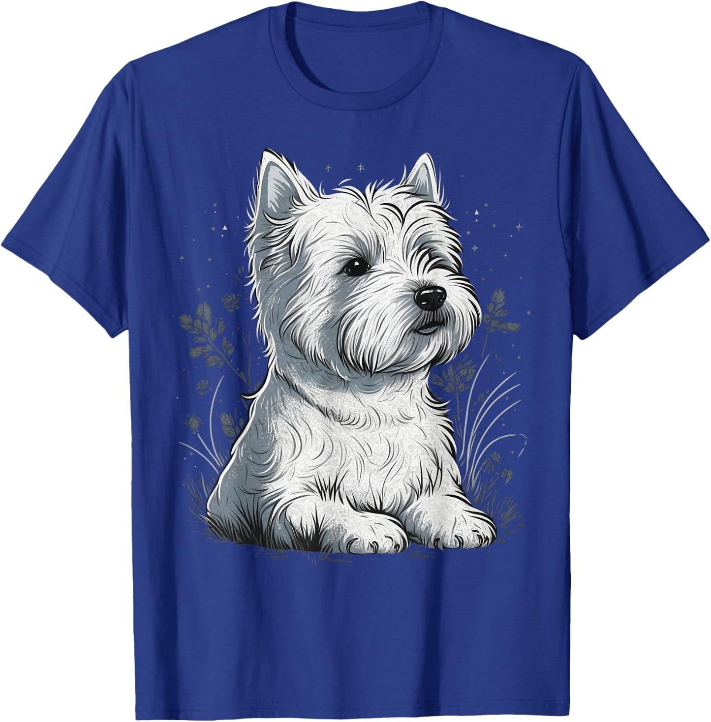Cute Westie Dog on West Highland White Terrier Lover T-Shirt - T-Shirt | Royal
