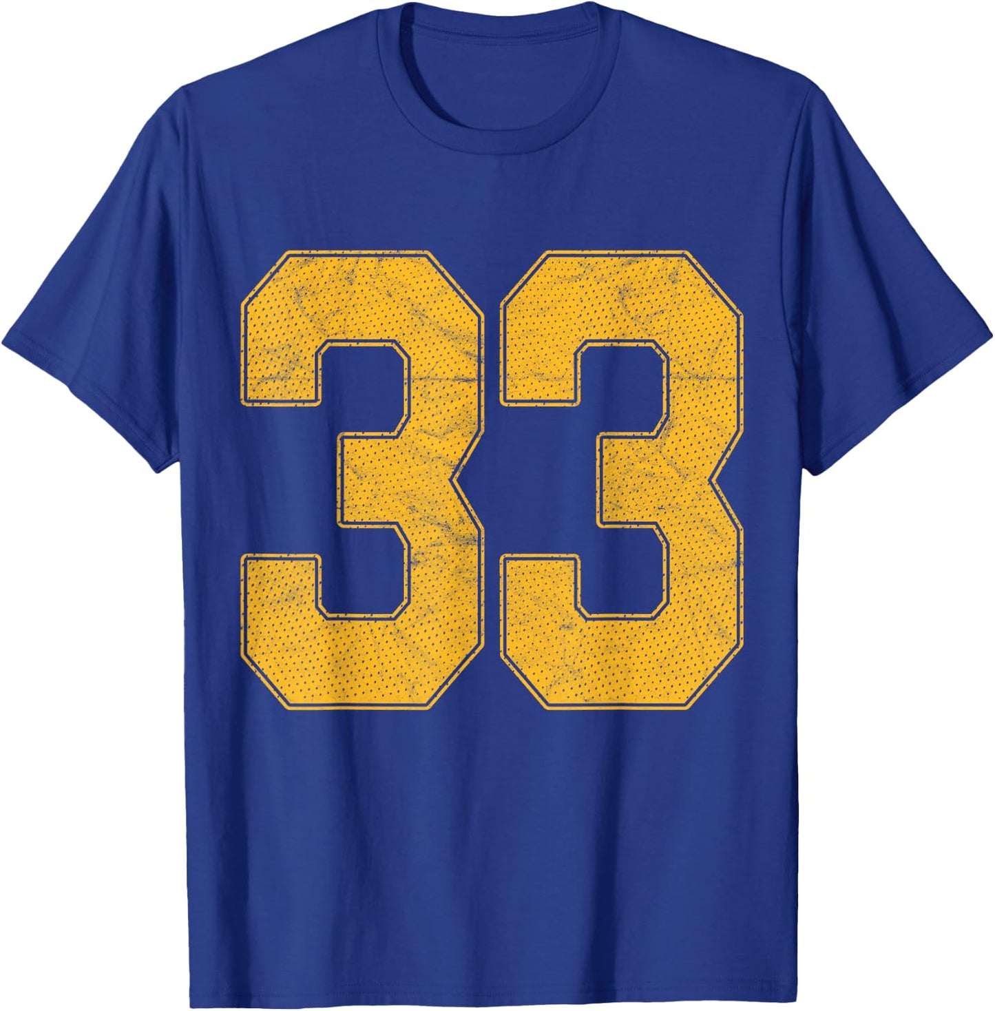 Number 33 Numbered Uniform Sports Team Jersey 33rd Birthday T-Shirt - T-Shirt | Royal