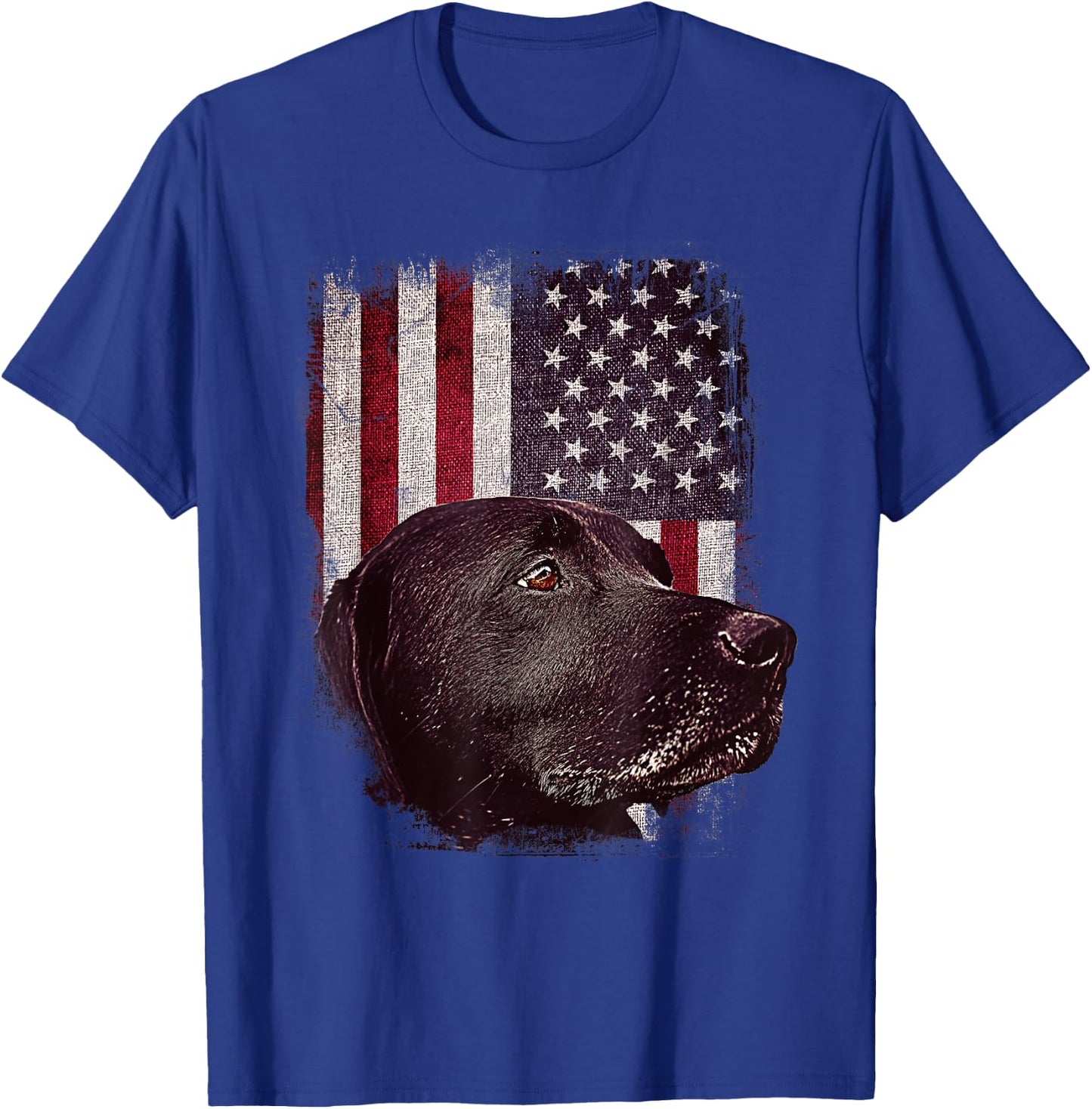 American Black Labrador USA Flag Lab Owner Patriotic Girls Kids Men T-Shirt - T-Shirt | Royal