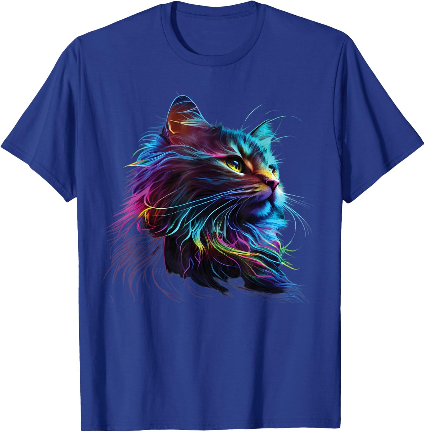 Cute Colorful Cat for Kitten Lovers Art Kitty Cats T-Shirt - T-Shirt | Royal