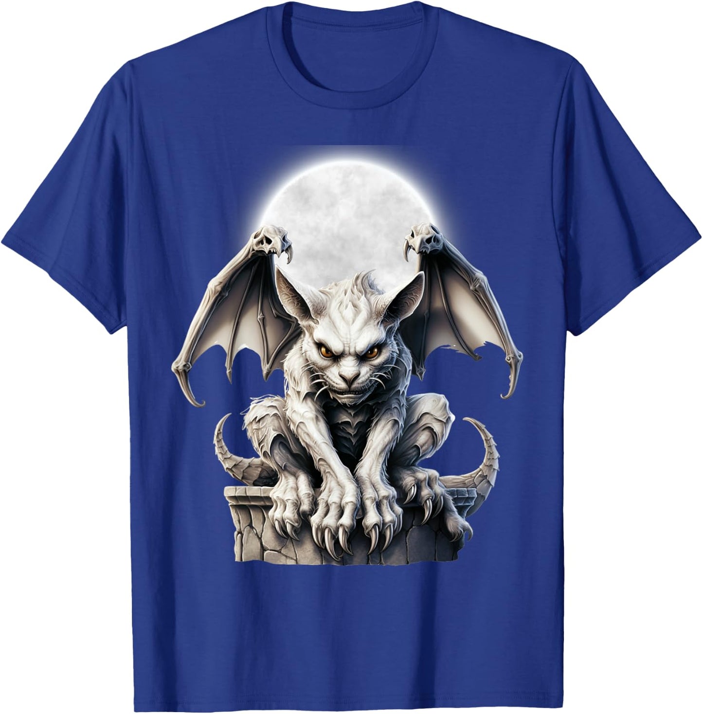 Halloween Gothic Winged Gargoyle Goth Fantasy Moon T-Shirt - T-Shirt | Royal