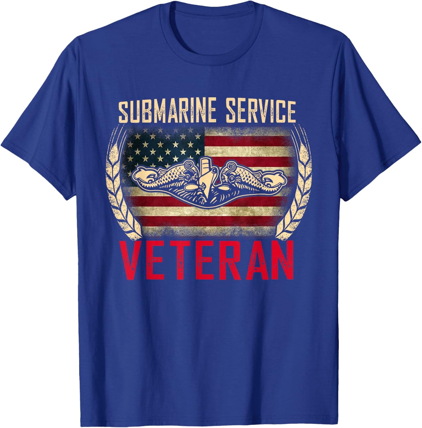 U.S Military Submarines Service Veteran Patriotic Men T-Shirt - T-Shirt | Royal