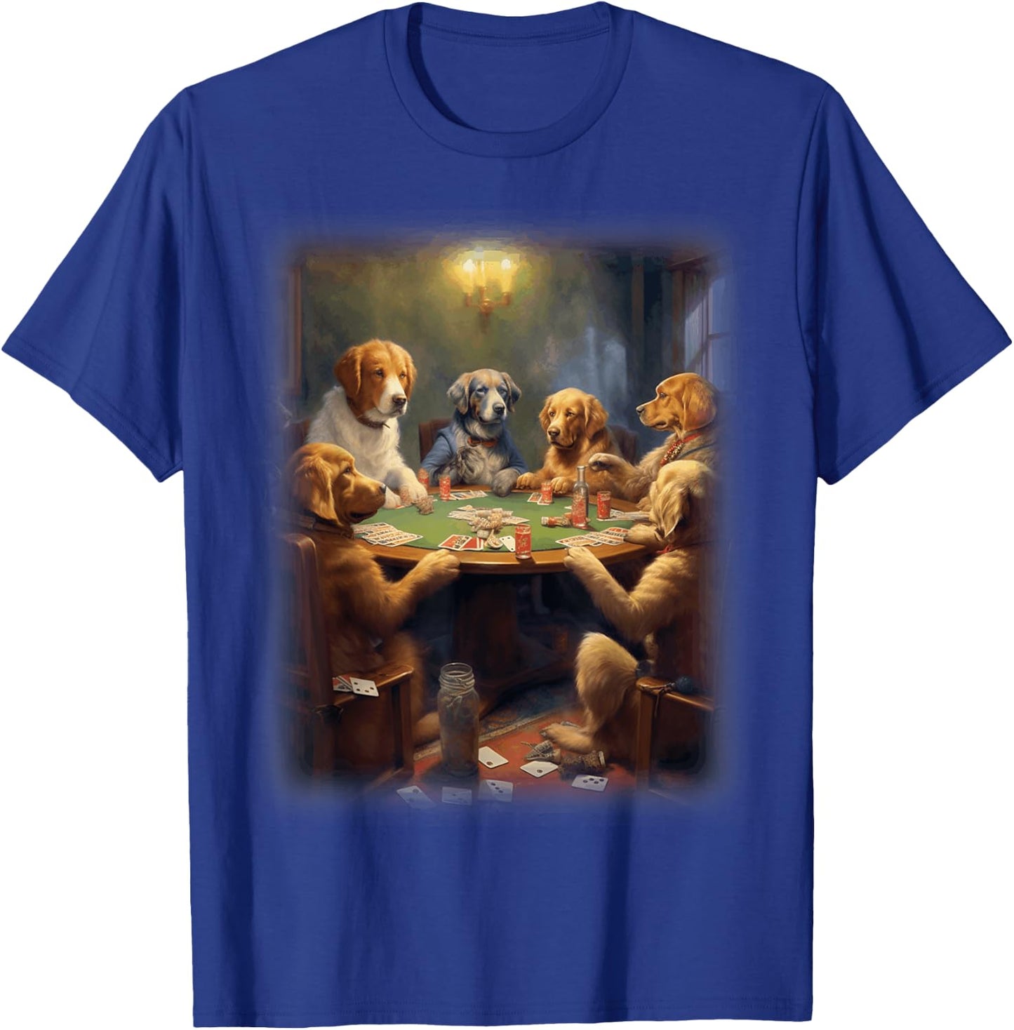 Dogs Playing Poker | A Friend in Need | Funny Dog Lover Art Women T-Shirt - T-Shirt | Royal