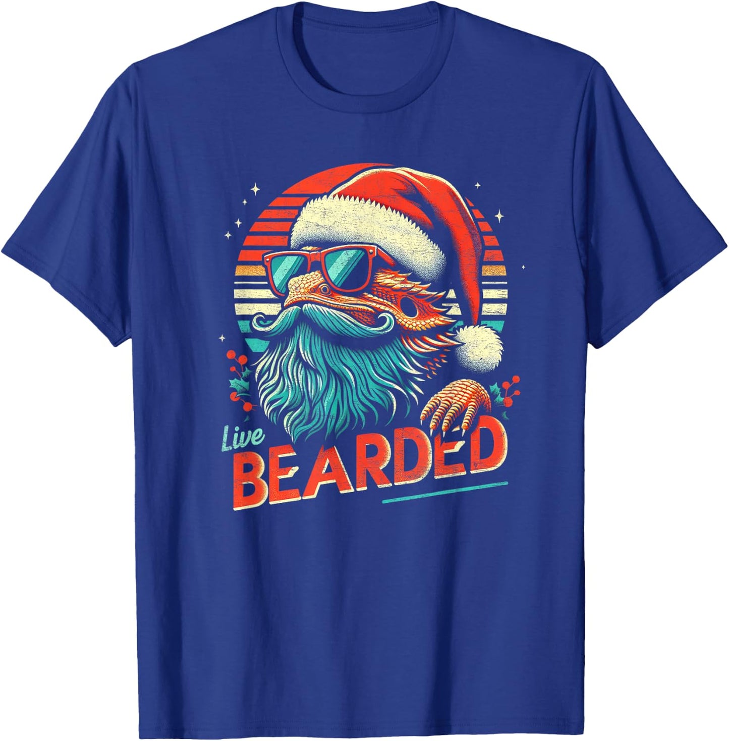Bearded Dragon Sunglasses Live Bearded Funny Christmas T-Shirt - T-Shirt | Royal