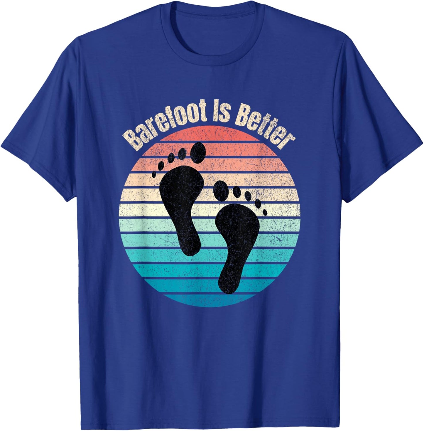 Barefoot Is Better Sunset Earthing T-Shirt - T-Shirt | Royal