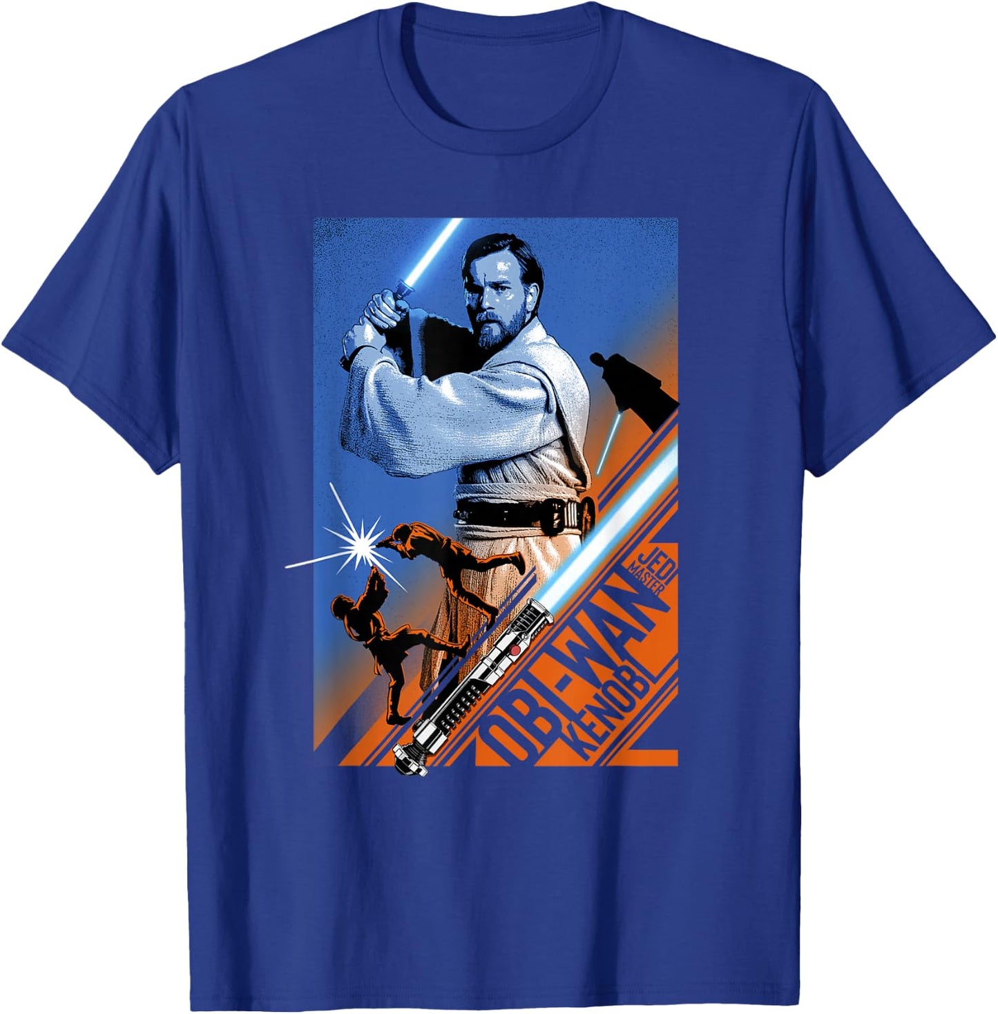Star Wars Revenge Of The Sith Obi-Wan Kenobi Saber Split T-Shirt - T-Shirt | Royal