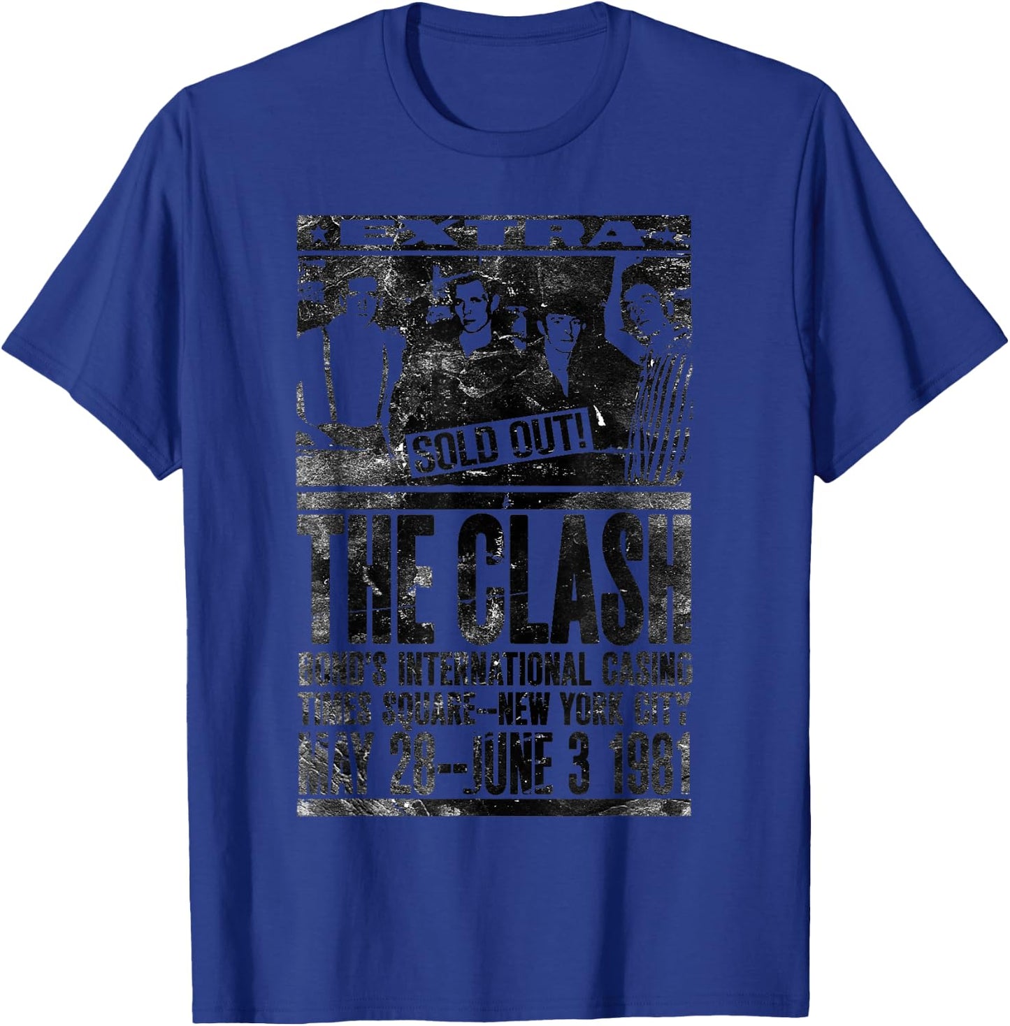 The Clash - Bonds Flyer Poster T-Shirt - T-Shirt | Royal