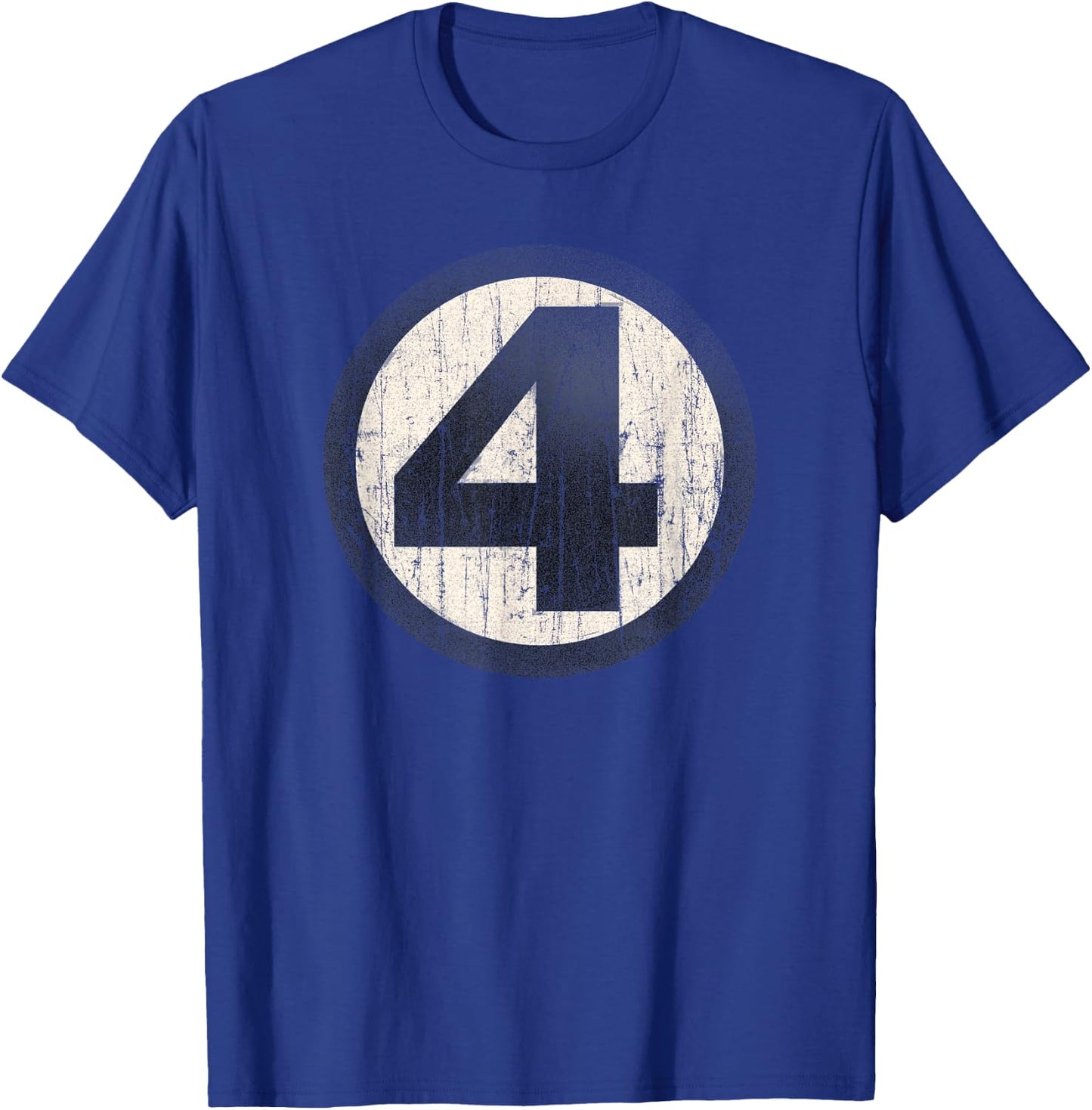Marvel Fantastic Four Official Distressed Logo T-Shirt - T-Shirt | Royal